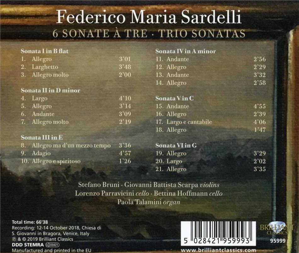 6 Trio Sonatas by Federico Maria Sardelli (*1963)