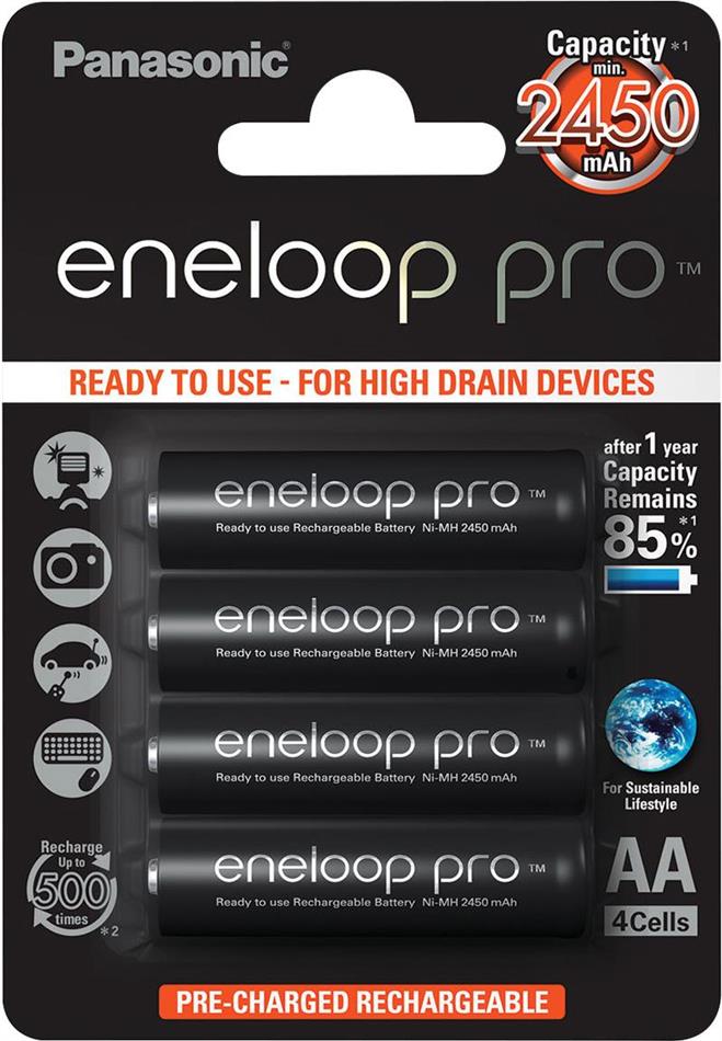 Batterie Eneloop Pro 4xAA - Pack, 2500 mAh, Panasonic