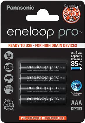 Batterie Eneloop Pro 4xAAA - Pack, 930 mAh, Panasonic