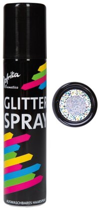 Haarspray Glitter, silber - 100 Ml, Einfach Auswaschbar