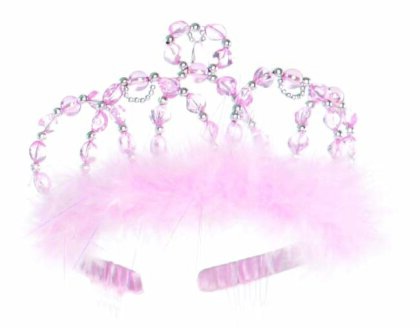 Krone Prinzessin, rosa - mit Tropfen und Marabu