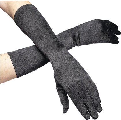 Handschuhe Satin schwarz - L. 40 cm, SB-Beutel