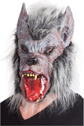 Maske Werwolf mit Fell - Latex