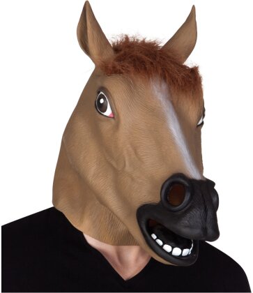 Maske Pferd braun - Latex