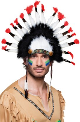 Kopfschmuck Indianer - mit Federn
