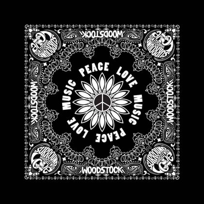 Woodstock Unisex Bandana - Peace, Love & Music