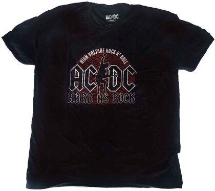 AC/DC Unisex T-Shirt - Hard As Rock (Black) - Grösse XL