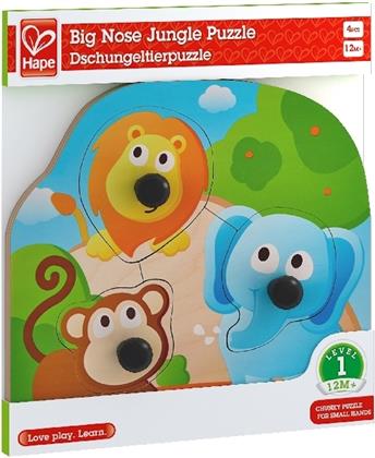 Hape Knopfpuzzle Dschungeltiere - 4 Teile Kinderpuzzle