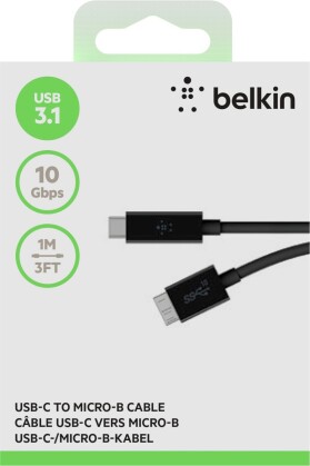 Belkin USB 3.1 USB-C to Micro-B Cable, 1m - black