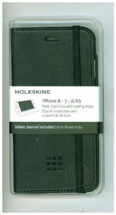 Moleskine Klassisches Etui Im Notizbuchstil für Iphone 6/6S/7/8, mit Standfunktion - Schwarz