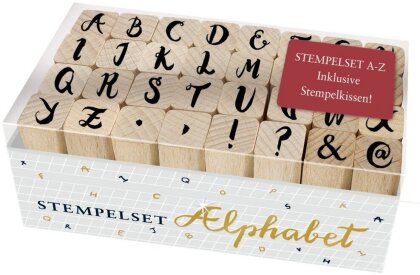 Holzstempel Set Alphabet / Bücherliebe