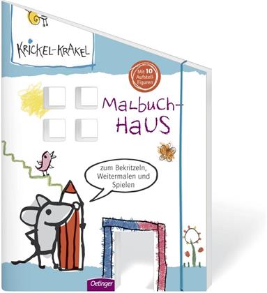 Krickel-Krakel Malbuch Haus mit aufstellbaren Figuren