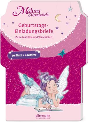 Maluna Mondschein Geburtags Einladungsbriefe 20 Ex.