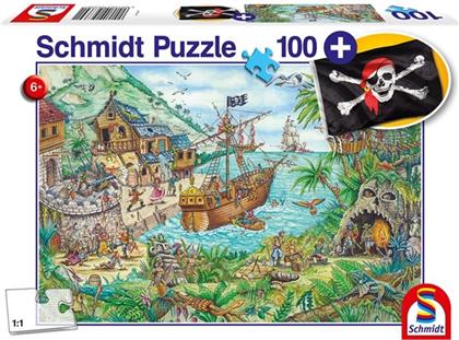 In der Piratenbucht - 100 Teile Puzzle inkl. Piratenflagge
