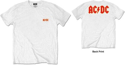 AC/DC Unisex T-Shirt - Logo (White) (Back Print/Retail Pack) - Grösse S