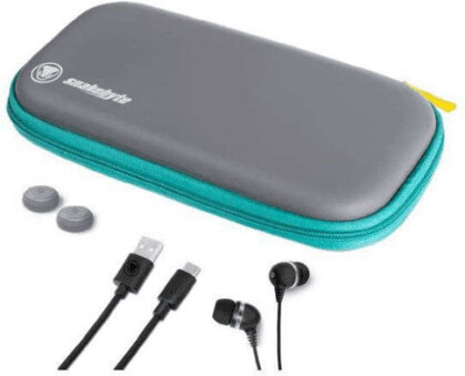Switch Lite Pack Travel:Kit Tasche + Ladekabel + In-Ear-Kopfhörer +Controller Caps