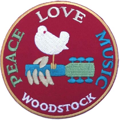 Woodstock Woven Patch - Peace, Love, Music (Standard)