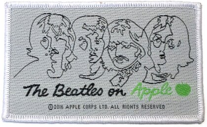 The Beatles Woven Patch - Beatles On Apple Black On White (Standard)