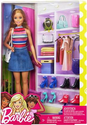 Barbie Puppe und Accessoires - Puppe brünett, 11 Zubehör-