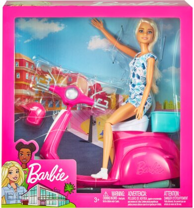 Barbie Puppe und Motorroller - Puppe, Roller mit beweglichen