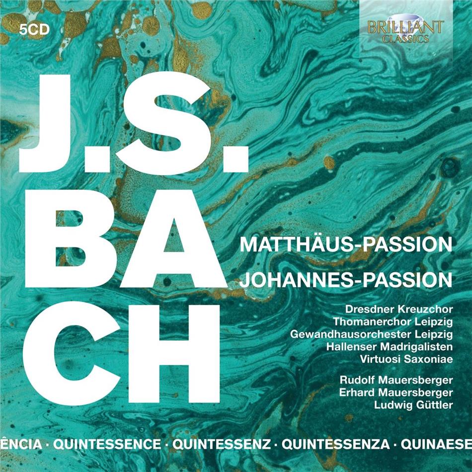 Rudolf Mauersberger, Gewandhausorchester Leipzig, Johann Sebastian Bach (1685-1750), Peter Schreier, Christoph Genz, … - Matthaus Passion / Johannes Passion (Quintessence, 5 CDs)