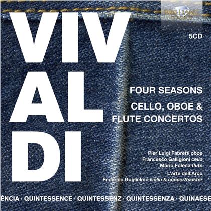 Federico Guglielmo, L'Arte dell Arco & Antonio Vivaldi (1678-1741) - Four Seasons, Cello- Oboe & Flute Concertos (Quintessence, 5 CDs)