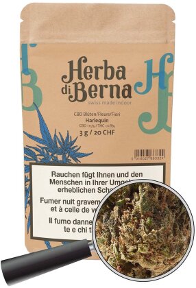 Herba di Berna Harlequin (3g) - Indoor (CBD: 14.5% THC: 0.75%)
