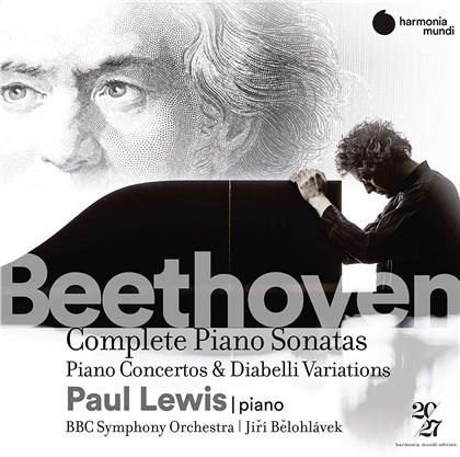 Ludwig van Beethoven (1770-1827), Jiri Belohlavek, Paul Lewis (*1943) & BBC Symphony Orchestra - Complete Piano Sonatas, Piano Concertos, Diabelli Variations (14 CDs)
