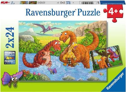 Spielende Dinos - Puzzle 2 x 24 Teile