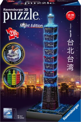 Ravensburger 3D Puzzle Taipei 101 bei Nacht 11149 - leuchtet im Dunkeln