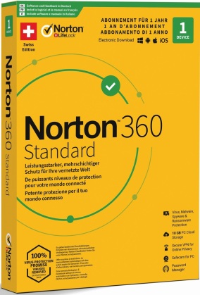Norton Security 360 Standard 10GB 1 User 1 PC [PC/Mac/Android/iOS]