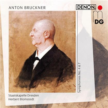 Anton Bruckner (1824-1896), Herbert Blomstedt & Staatskapelle Dresden - Symphonies No. 4 & 7 (2 CDs)