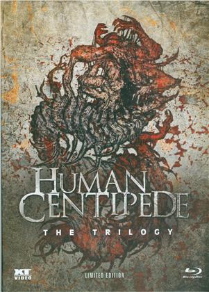 Human Centipede 1-3 - The Trilogy (Limited Edition, Mediabook, Special Edition, Uncut, 3 Blu-rays)