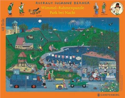 Park bei Nacht - Wimmel-Rahmenpuzzle 48 Teile