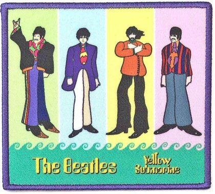 The Beatles Woven Patch - Yellow Submarine Band in Stripes (Standard)