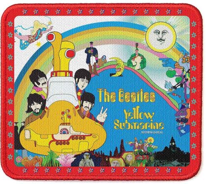 The Beatles Woven Patch - Yellow Submarine Stars Border (Standard)