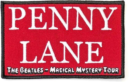 The Beatles Standard Woven Patch - Penny Lane Red