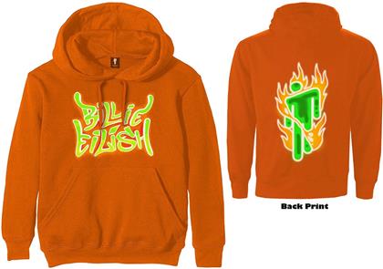 Billie Eilish Unisex Pullover Hoodie - Airbrush Flames Blohsh (Back Print)