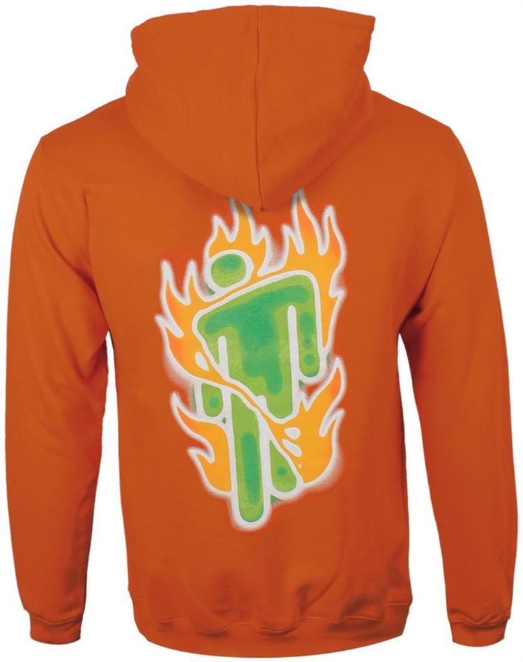 Billie Eilish Unisex Pullover Hoodie Airbrush Flames Blohsh Back