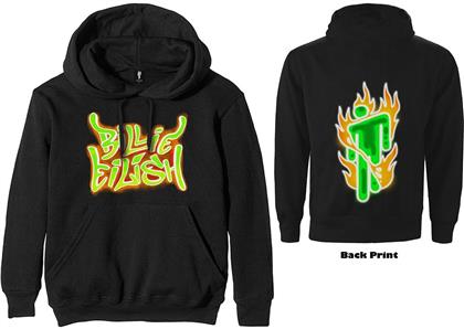 Billie Eilish Unisex Pullover Hoodie - Airbrush Flames Blohsh - Size XXL