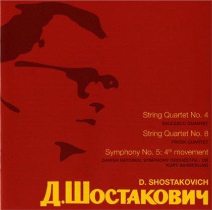 Dimitri Schostakowitsch (1906-1975), Kurt Sanderling, Danish National Symphony Orchestra, The Saulesco Quartet & The Fresk Quartet - Symphony No. 5, String Quatets 4 & 8