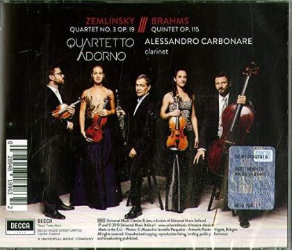 Quartetto Adorno, Alexander von Zemlinsky (1871-1942) & Johannes Brahms (1833-1897) - Quartet & Quintet