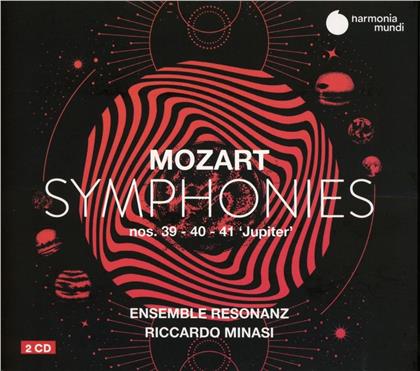 Riccardo Minasi, Ensemble Resonanz & Wolfgang Amadeus Mozart (1756-1791) - Symphonies Nos. 39. 40 & 41 Jupiter (2 CDs)