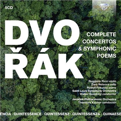 Antonin Dvorák (1841-1904), Antonin Dvorák (1841-1904), Walter Susskind, Theodore Kuchar, Ruggiero Ricci, … - Complete Concertos & Symponic Poems (5 CDs)