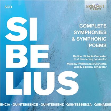 Jean Sibelius (1865-1957), Vassily Sinaisky, Kurt Sanderling, Berliner Sinfonie-Orchester & Moscow Philharmonic Orchestra - Complete Symphonies (5 CDs)