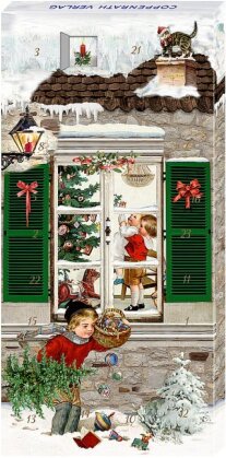 Weihnachtsfenster - Adventskalender-Schokolade