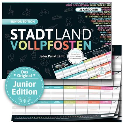 Denkriesen - Stadt Land Vollpfosten® - Junior Edition - "Jeder Punkt zählt." (Kinderspiel)