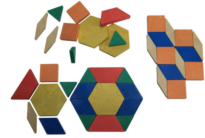 40 geometrische Legeplättchen aus RE-Wood®
