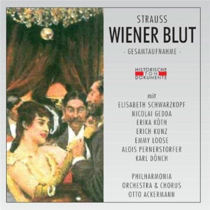 Johann Strauss I (1804-1849) (Vater), Otto Ackermann, Elisabeth Schwarzkopf, Nicolai Gedda, … - Wiener Blut - 1954 London (2 CD)