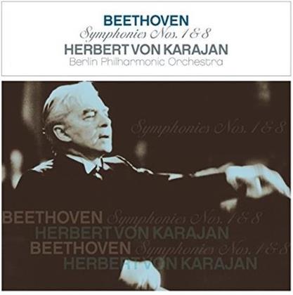 Ludwig van Beethoven (1770-1827), Herbert von Karajan & Berlin Philharmonic Orchestra - Symphonies 1 & 8 (LP)